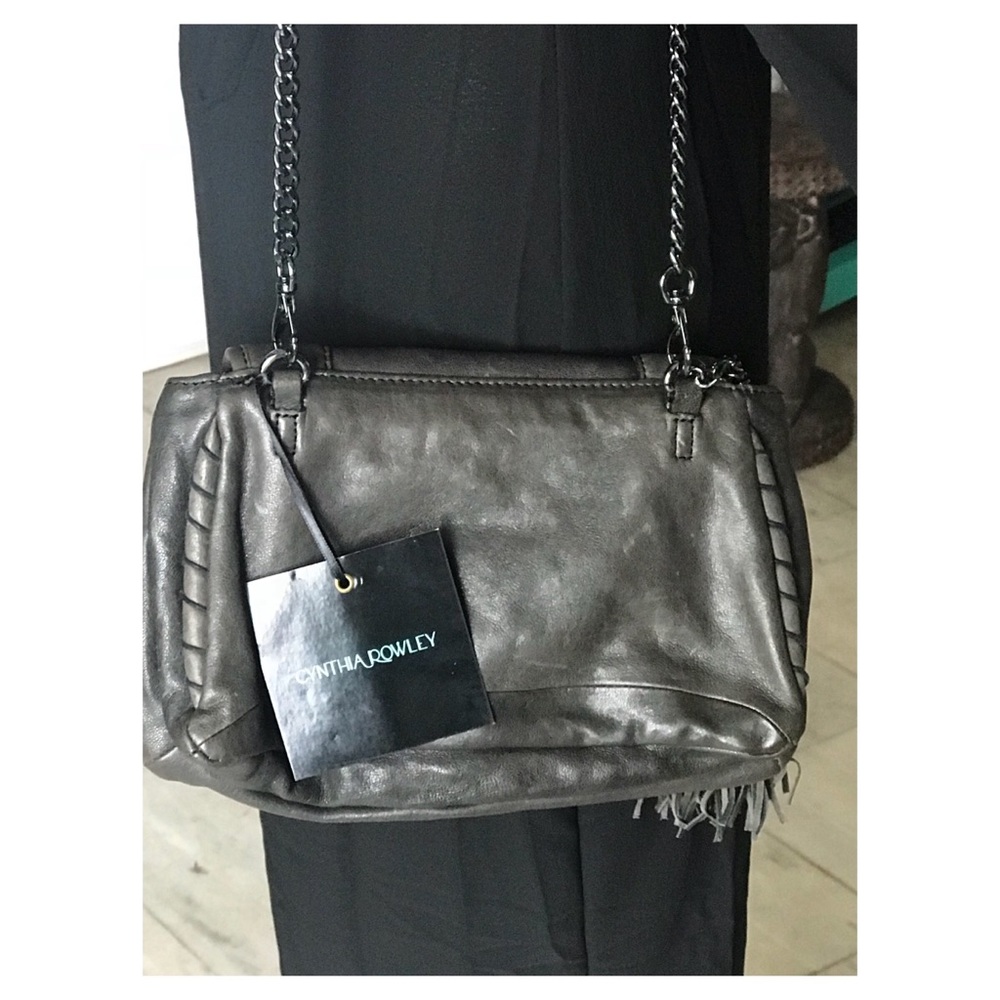 NWT Leather Cynthia Rowley Gray Handbag - Picture 2 of 6